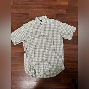 Ralph Lauren Sport green plaid button up top size medium